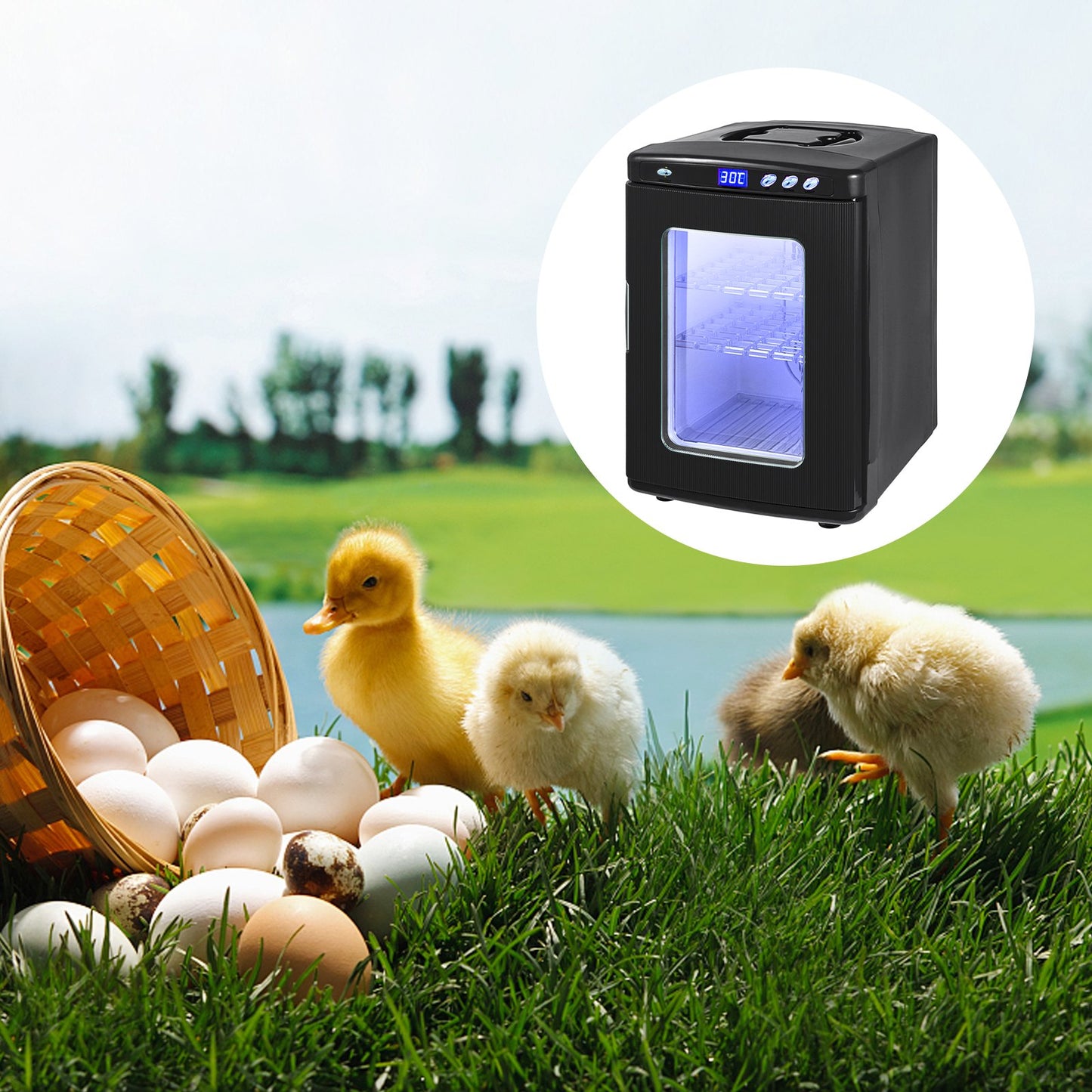 Black Reptile Incubator 25L Digital Pet Egg Incubator with Temperature Control