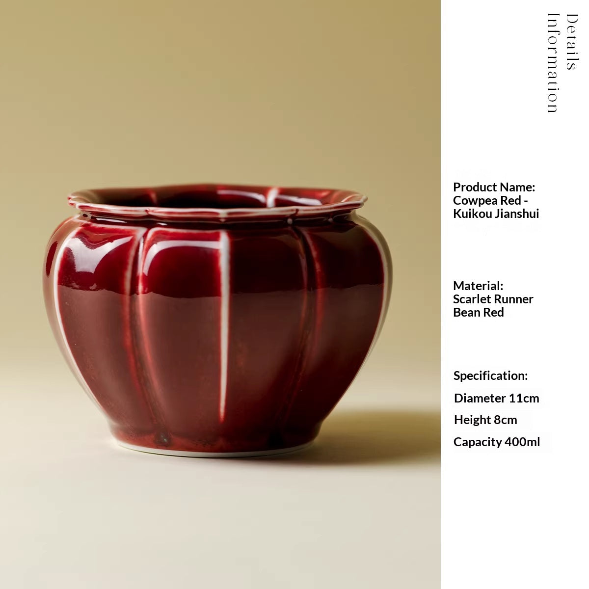 High-End Ceramic Tea Waste Container for Home Tea Ceremony Cowpea Red