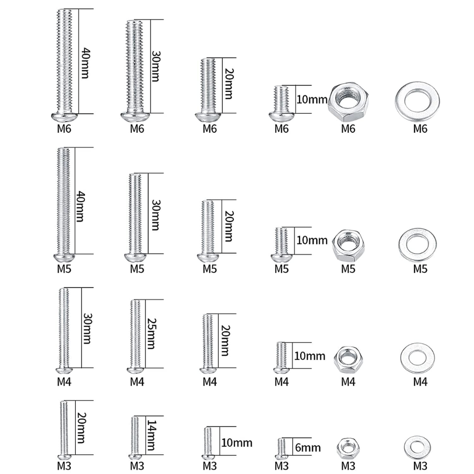 1080-Piece Metric Screws, Bolts, and Nuts Assortment Kit