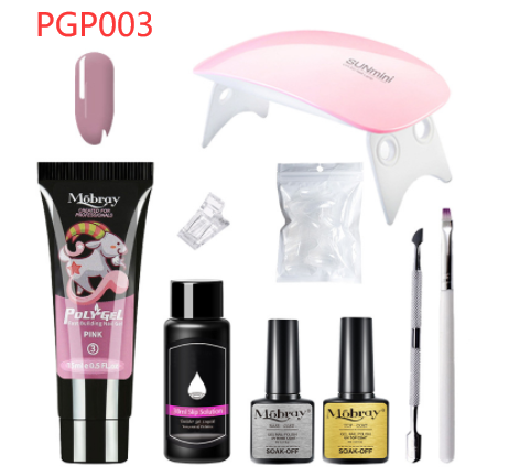 Poly Gel Nail Kit with UV Lamp & Glue