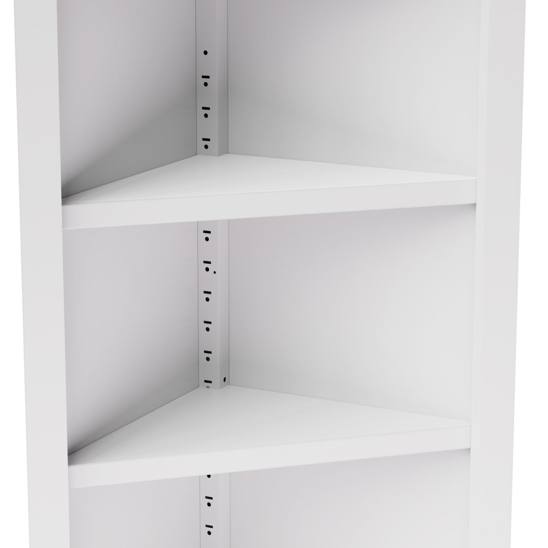 71in Tall Corner Storage Cabinet With 2 Doors, 5-Tier Metal