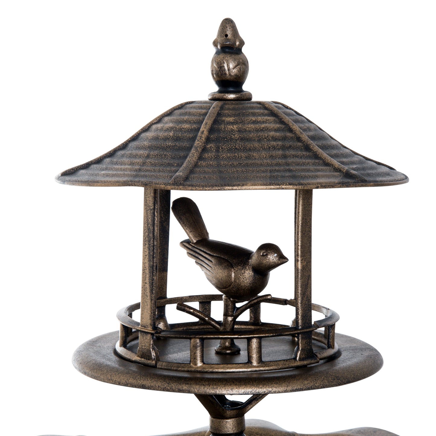 3-in-1 Garden Bird Bath with Feeder & Planter - Bronze