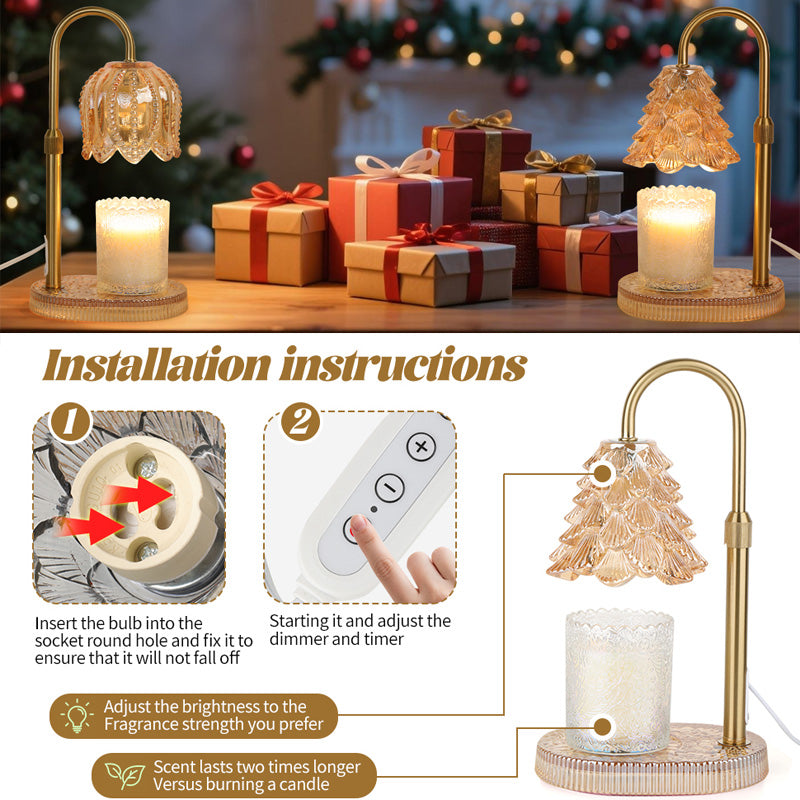 Candle Warmer Lamp with Timer & Dimmer - Adjustable Wax Melt Light