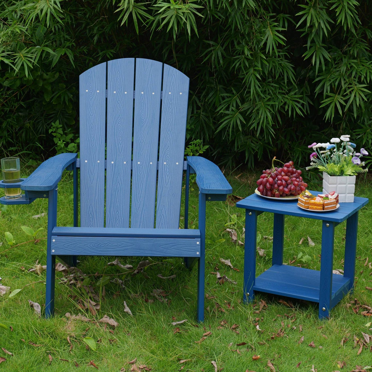 Outdoor Lounge Chair With Cup Holder For Patio Relaxation & Garden