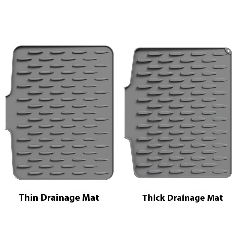Silicone Drainage Mat for Kitchen Countertop Heat Insulation and Drying