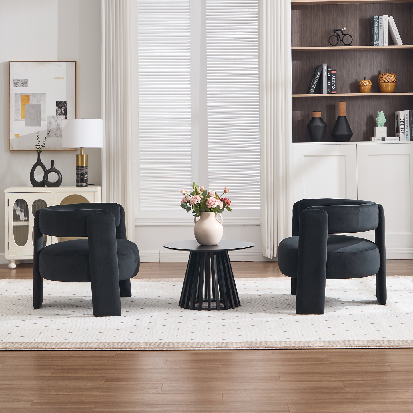 Modern Velvet Accent Chair - Comfy Single Sofa for Living Room