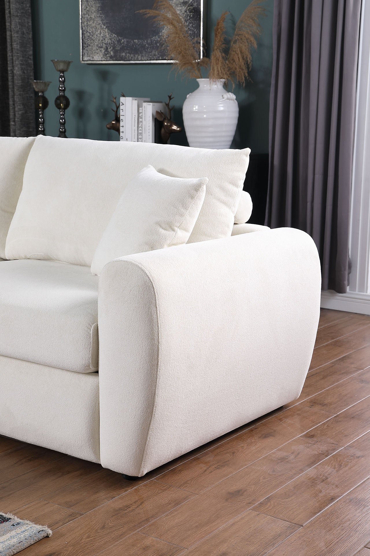 Beige Modern Minimalist Sofa - 2-Seater Medium-Soft Comfort