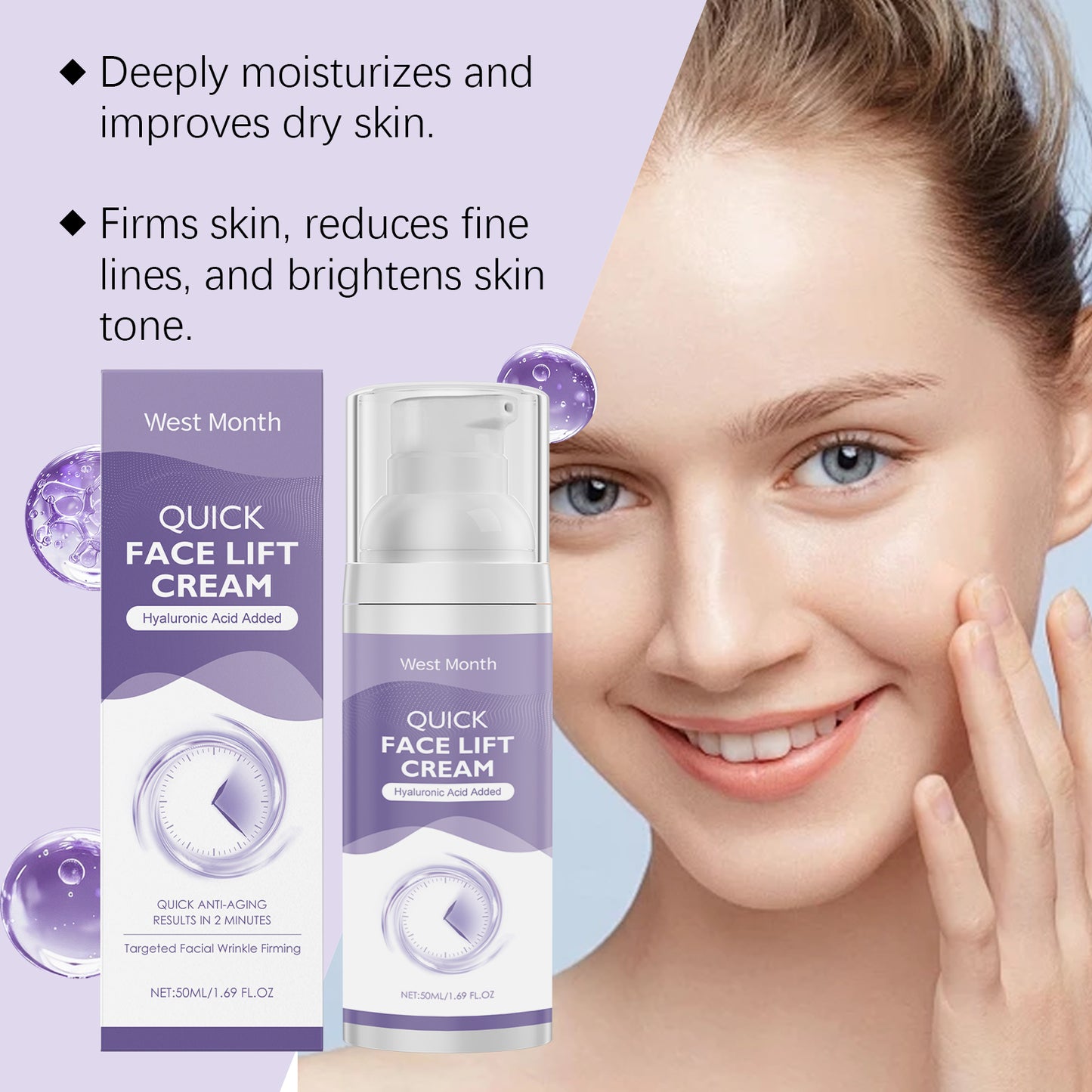 Hydrating Face Cream with Hyaluronic Acid & Jojoba Oil - 50ml