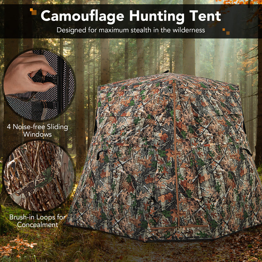 Camouflage 360-Degree One-Way See-Through Hunting Blind