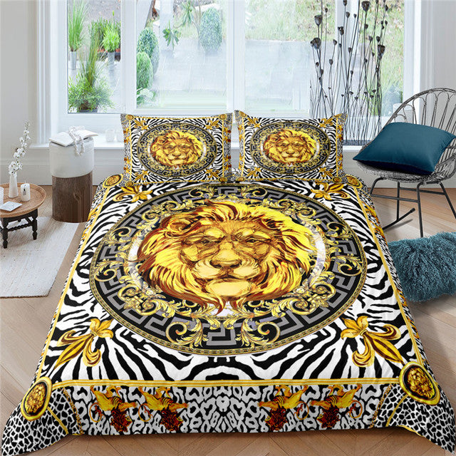 European-Style Printed Quilt Bedding Set Luxury Comforter Cover & Pillowcases