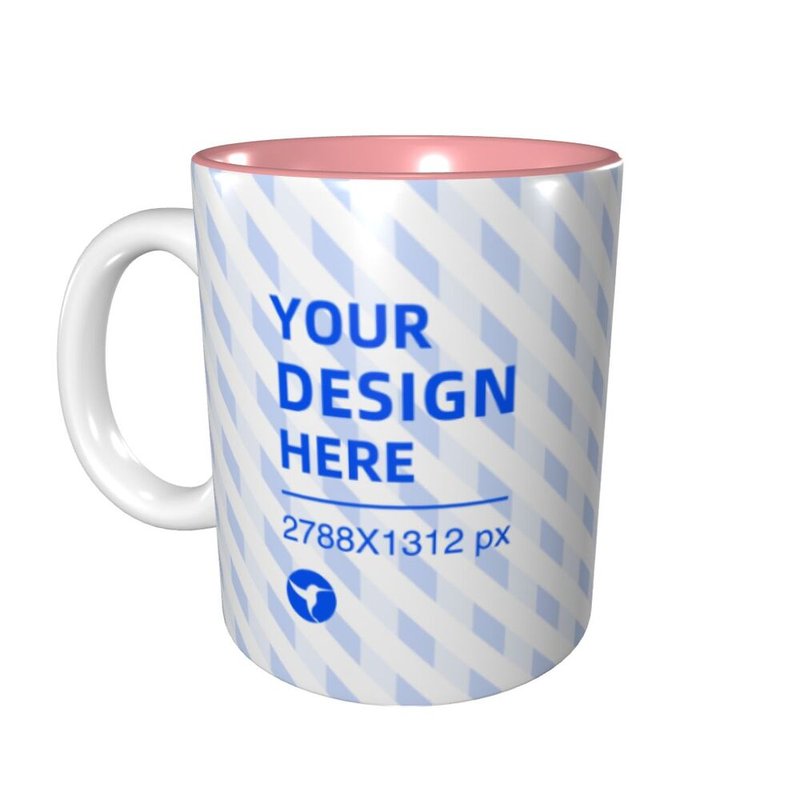 Full Comfort Handle Colored Mug - Ceramic Coffee Cup with Curved Handle