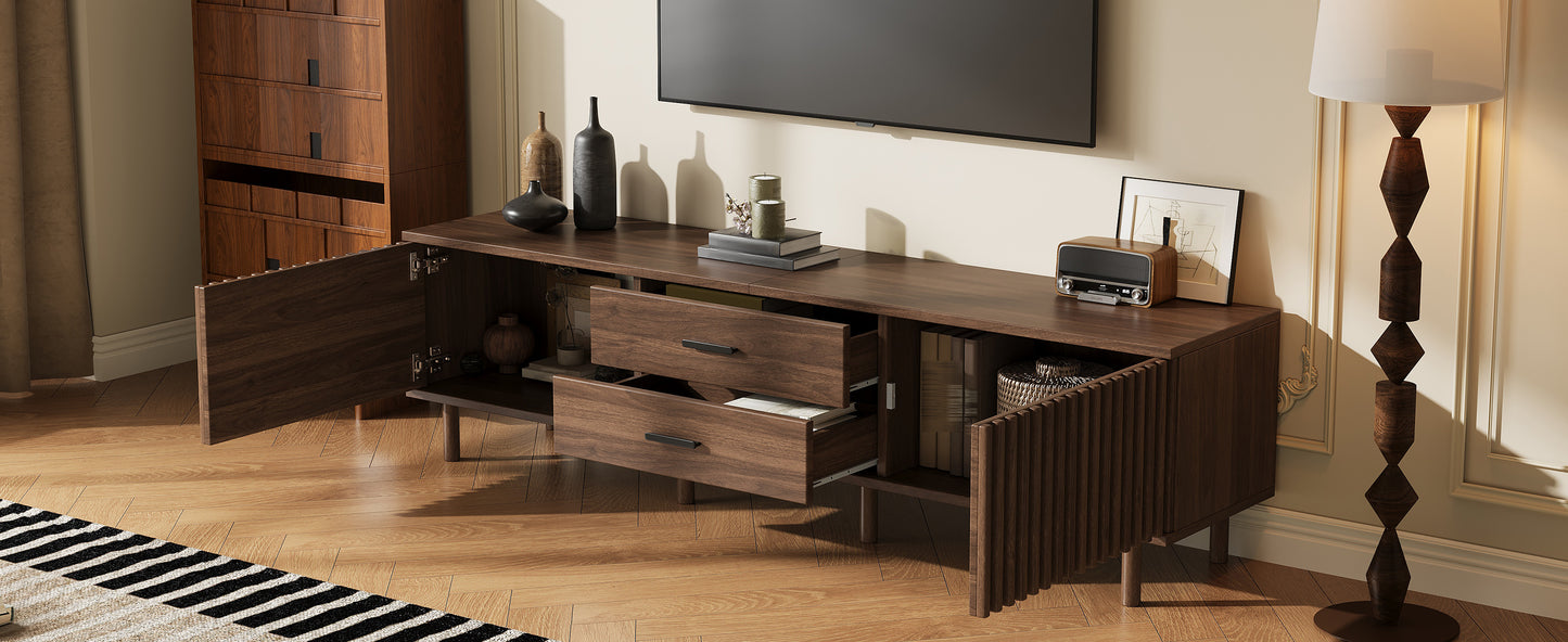 Modern 70-Inch TV Stand for TVs Up to 80 Inches - Dark Brown