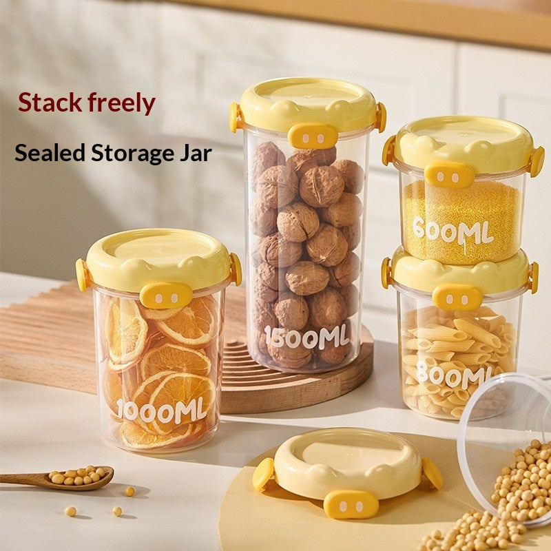 Clear Food Storage Jars for Grains and Cereals - Multiple Sizes