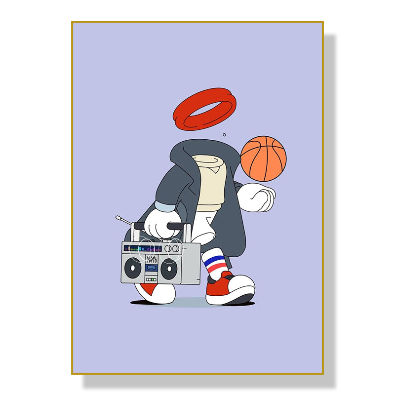 Sports Cartoon Characters Wall Art Poster Canvas Painting for Living Room