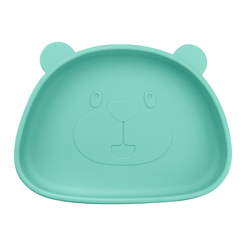 Children's Silicone Food Bowl and Plate Set with Suction Cup - Bear Design