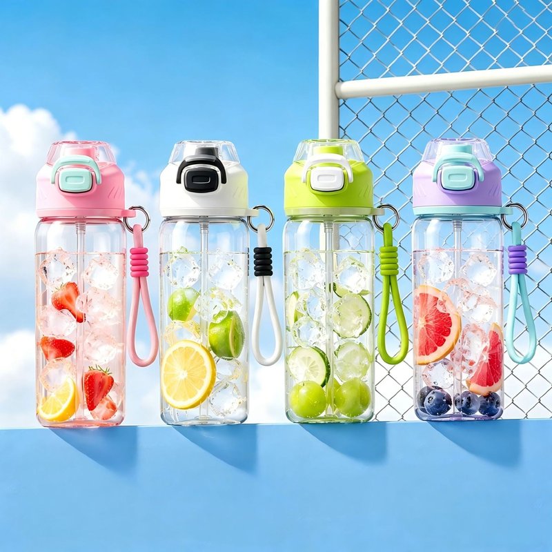 Portable Water Bottle 600ml Food-Grade Plastic Eco-Friendly Drinkware