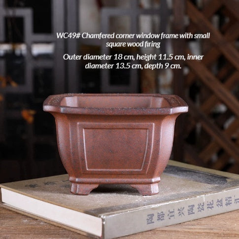 Wood-Fired Bonsai Pot with Yixing Clay Options - Garden & Indoor Plant Container