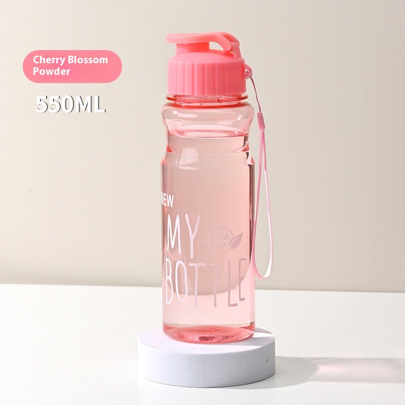 Portable Water Bottle 550ml with Lanyard Outdoor Sports Drinkware
