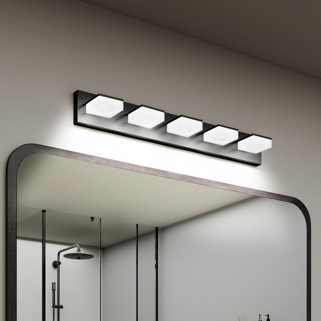 32-Inch LED Bathroom Vanity Light Fixture - 5-Light, Matte Black