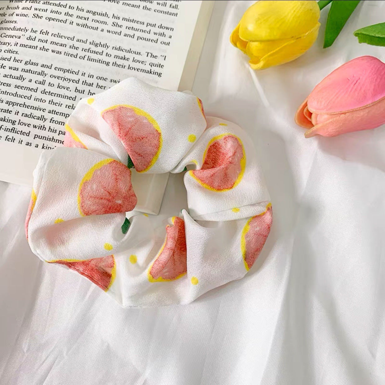 Korean Fruit Pig Large Intestine Hair Ring Organza Hair Accessory for Women