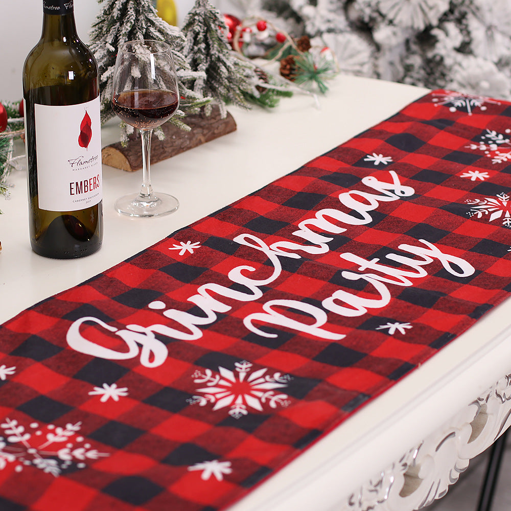Christmas Table Runner for Holiday Dining - Grinch Design, 185x35cm