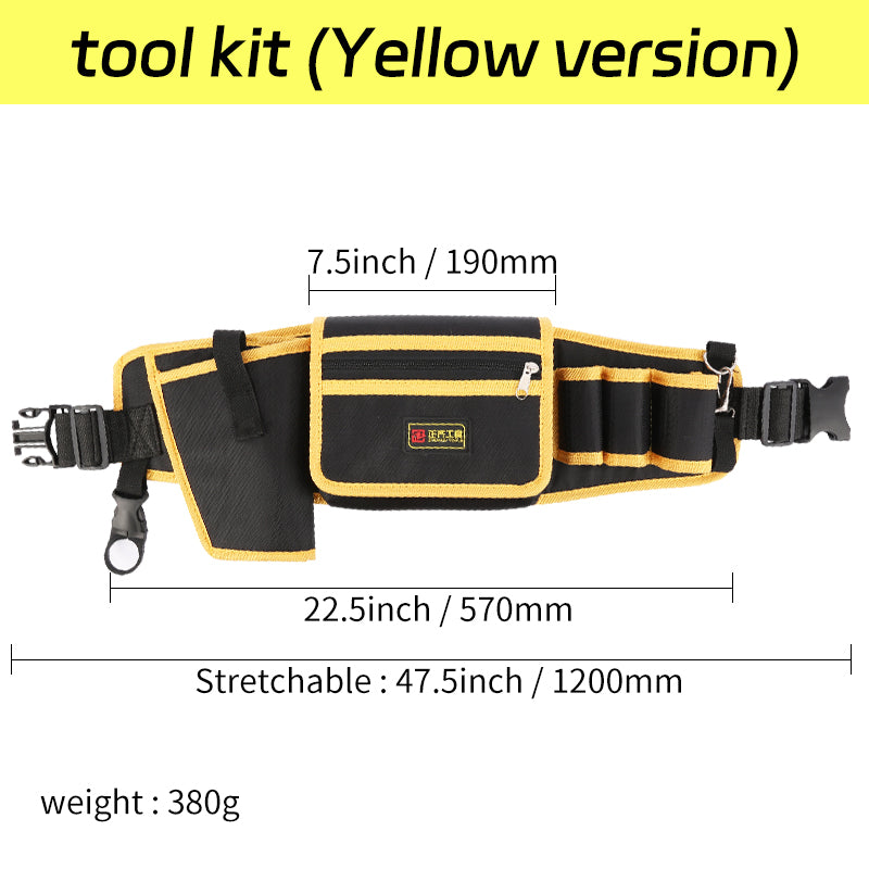 Electrician Tool Kit with Yellow Belt - Portable Durable Tool Bag for Repair & Storage