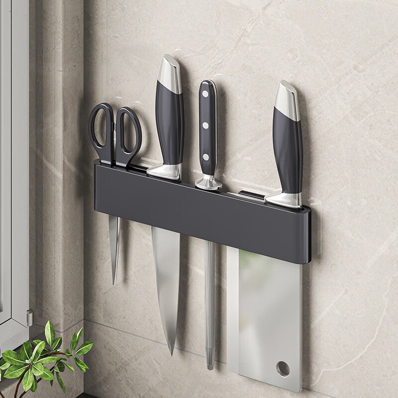 Multi-Functional Wall-Mounted Kitchen Shelf Organizer - Modern Steel Storage Rack