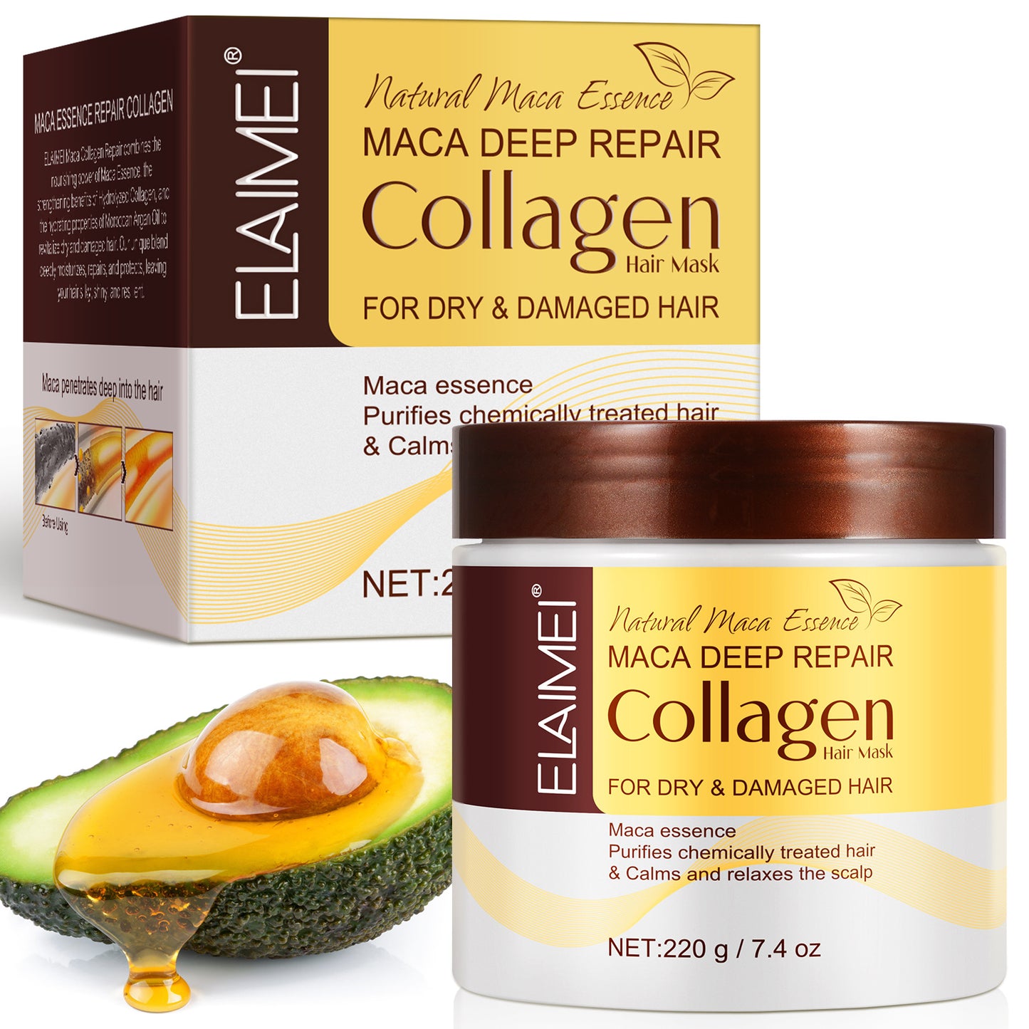 Maca Hair Mask 220g - Hair Treatment for Nourishing and Repairing