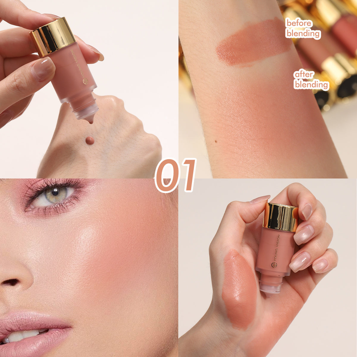 Liquid Blush for Women - Silky Natural Dropper Makeup Rouge - Multiple Colors