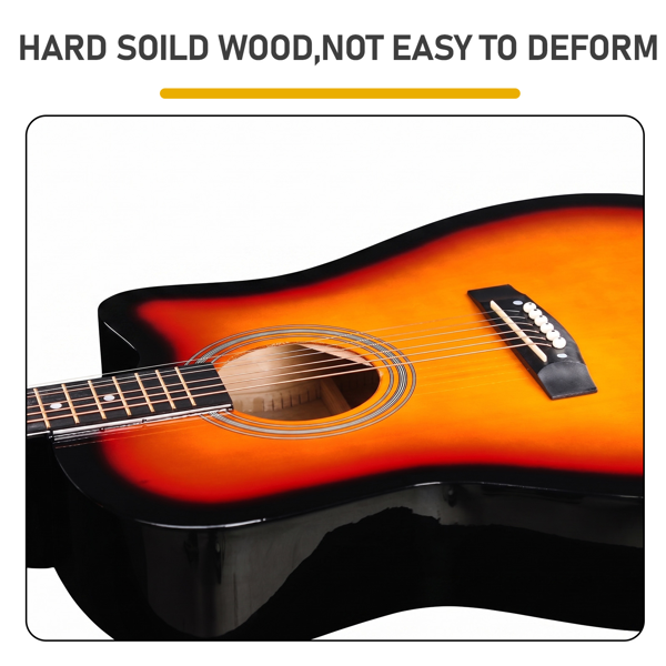 41-Inch Sunset Color Cutaway Dreadnought Acoustic Guitar Set