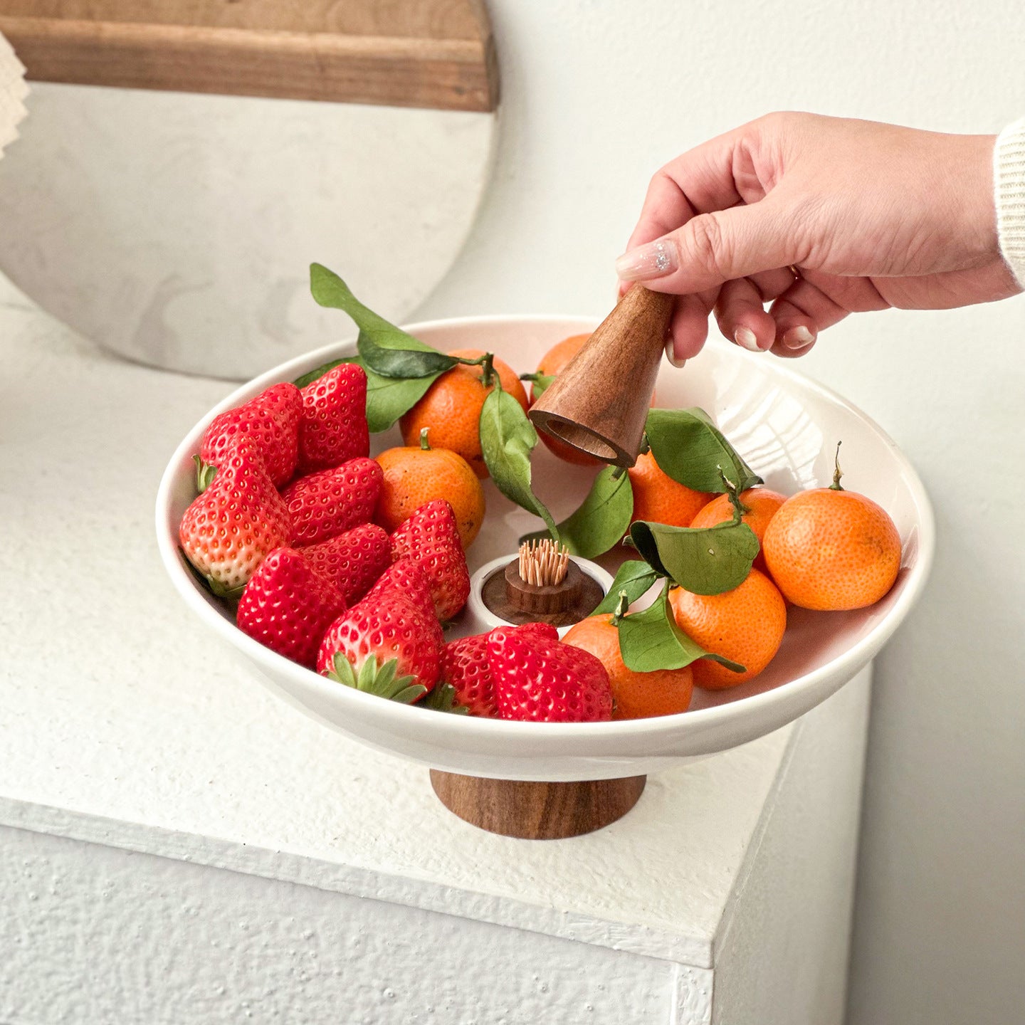 Ceramic Entryway Key Tray Fruit Plate Minimalist Home Organizer
