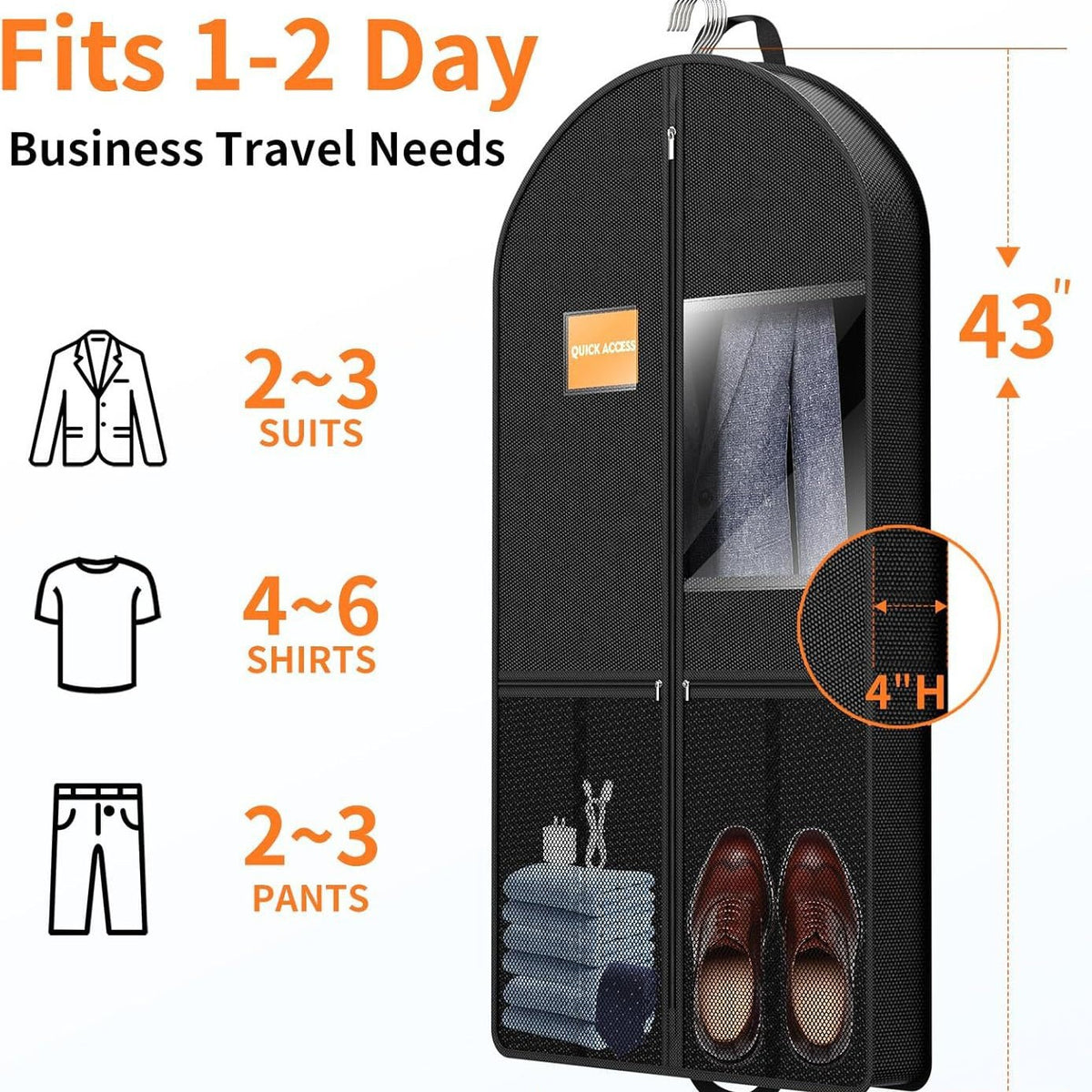 Large Capacity Hanging Storage Bag for Clothes Suit Dust Cover Organizer