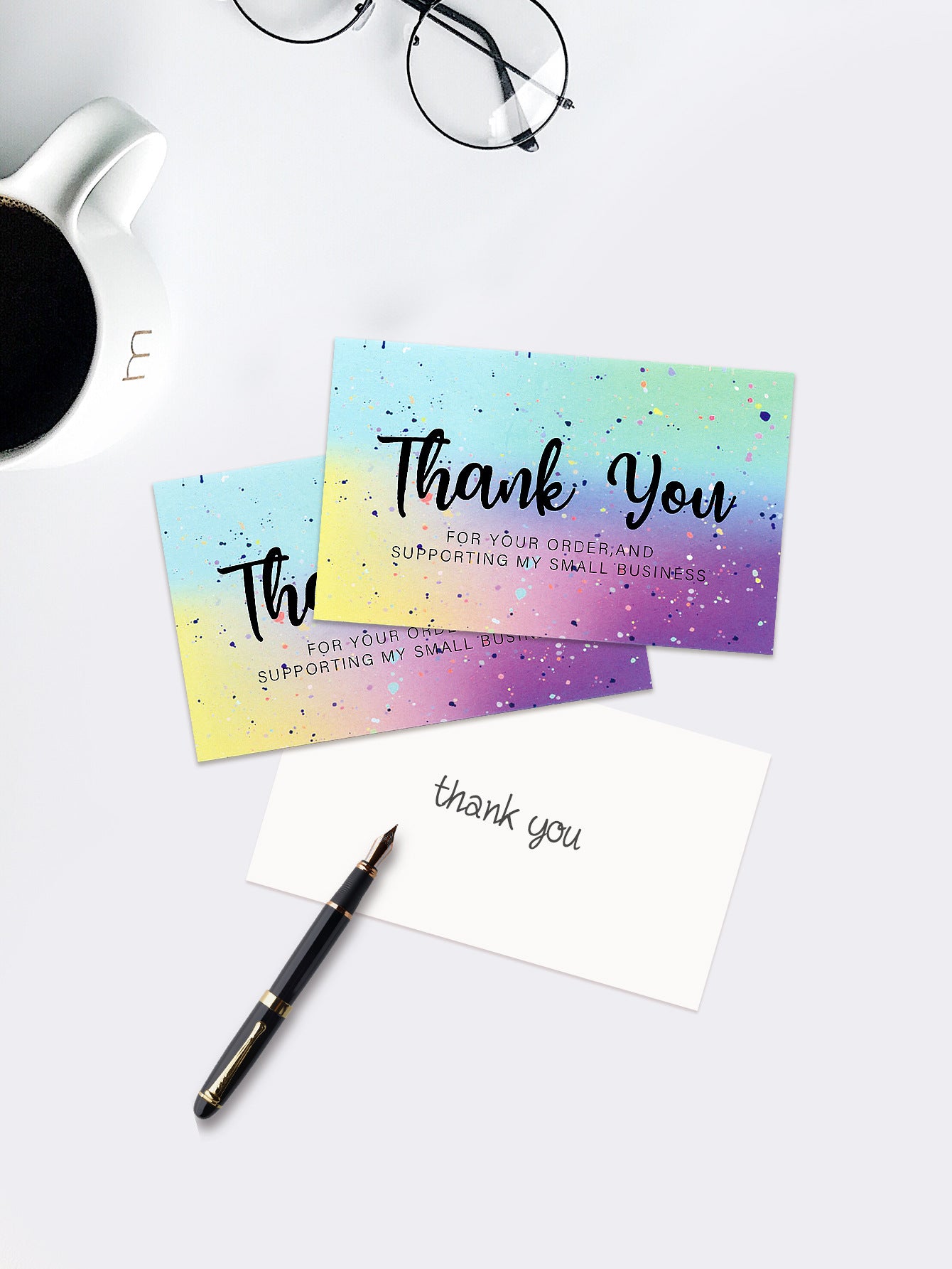 Thank You Greeting Cards Set for Weddings Parties & Holidays - 50 Pack
