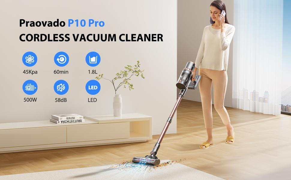 Wireless Handheld Pet Hair Vacuum Cleaner with Strong 45KPa Suction and Touch Display
