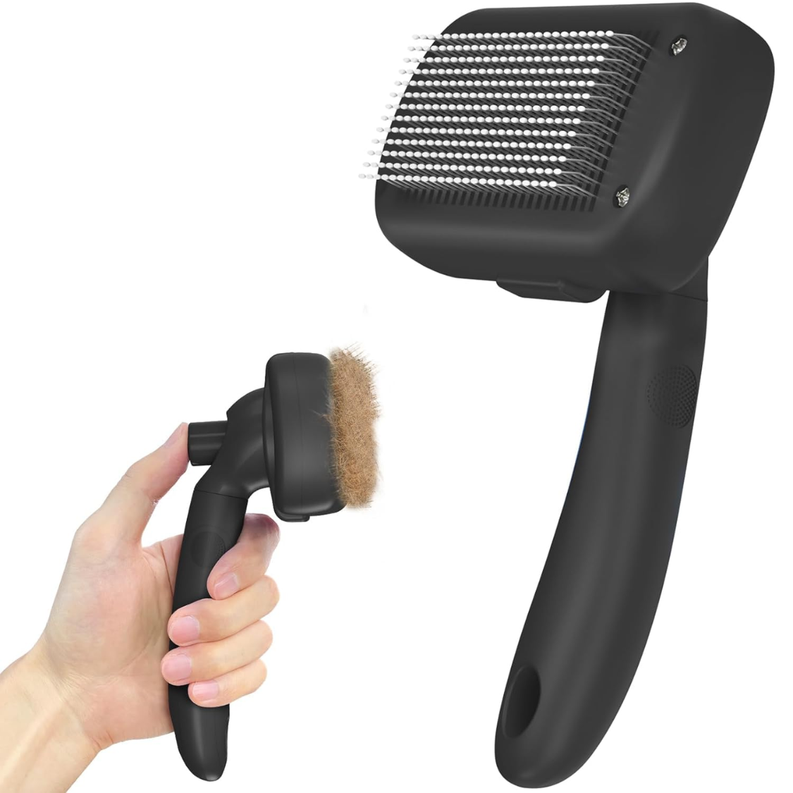 Self Cleaning Shedding Brush for Dogs, Cats & Puppies - Hair Removal Grooming Tool