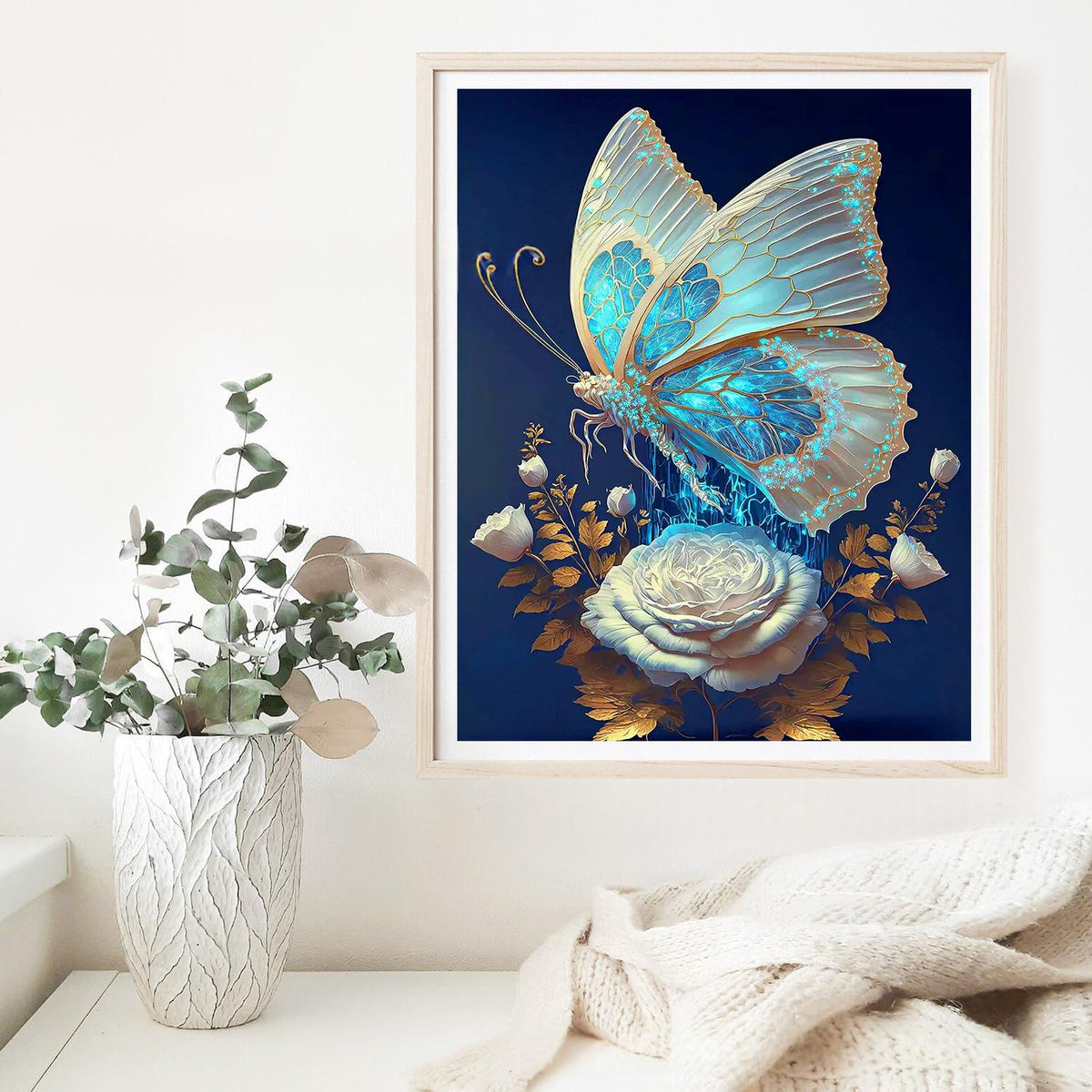 DIY Diamond Painting Kit Rose Canvas 30x40cm Framed or Frameless Home Decor