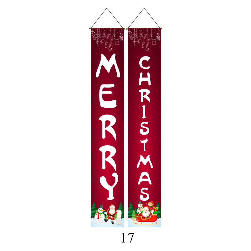 Christmas Lattice Curtain Hanging Flag for Festive Decor - Multiple Styles