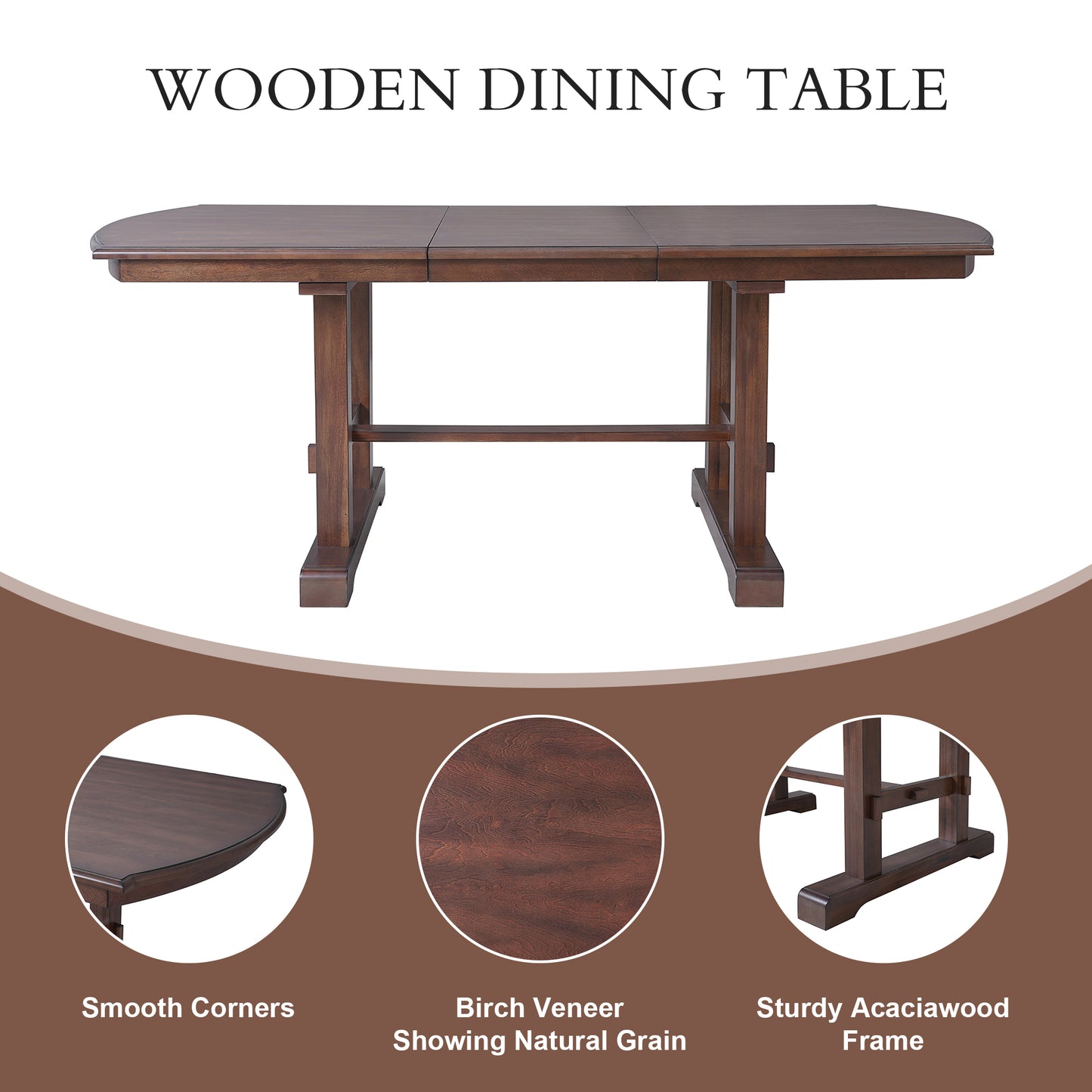 59 -77 Extendable Dining Table, Farmhouse Wooden Kitchen Table With