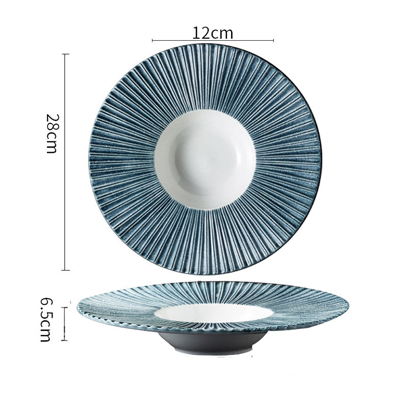Porcelain Creative Straw Hat Dish Holder for Kitchen, Home Decor