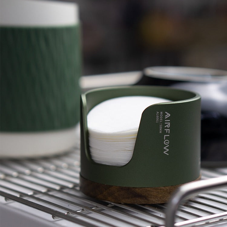 Universal Coffee Filter Paper Holder - Modern Aluminum & Wood Design