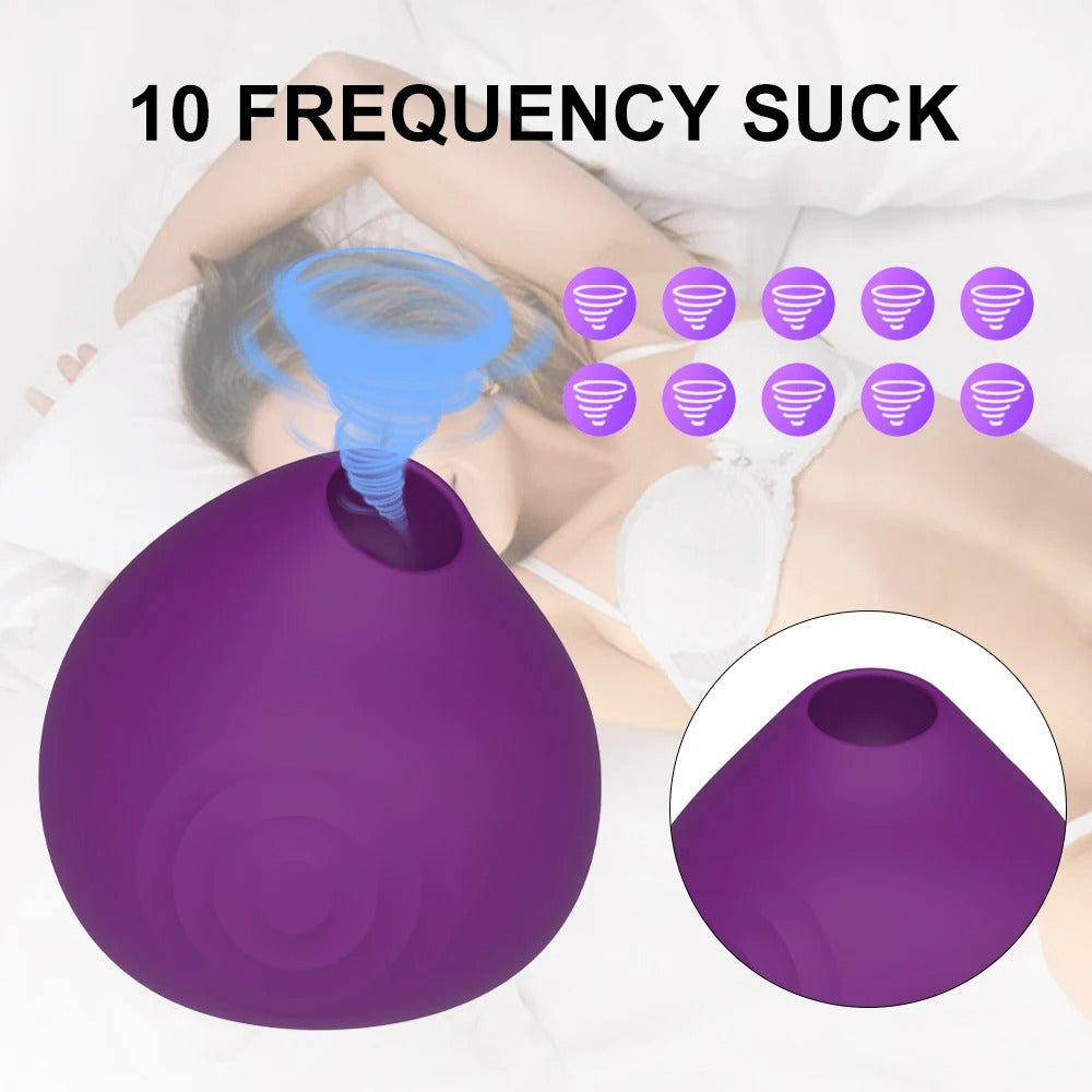 Multi-Frequency Vibrating Sucking Female Climax Stimulator - Silicone & ABS, IPX7 Waterproof