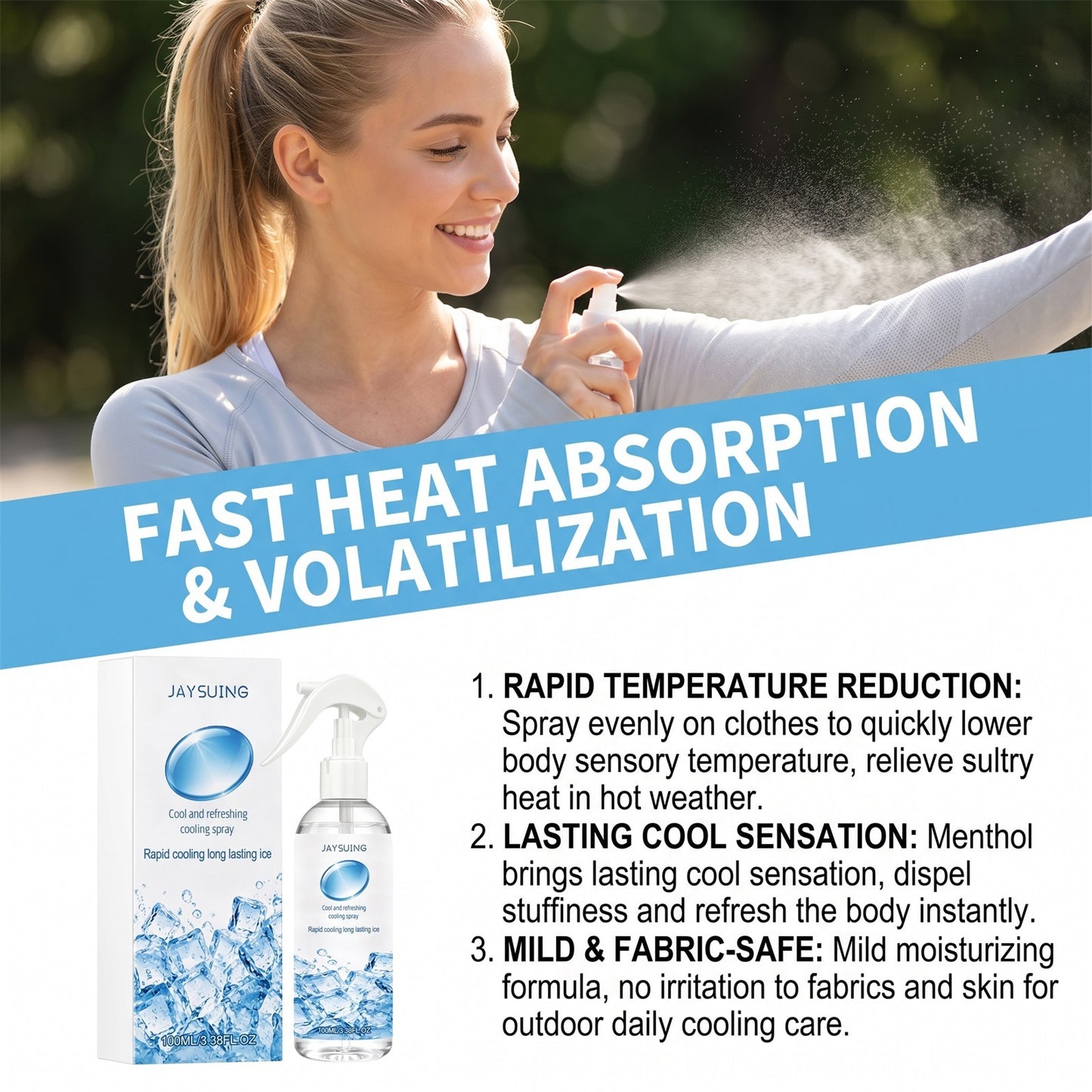 Cooling Spray 100ML - Refreshing Home & Personal Use