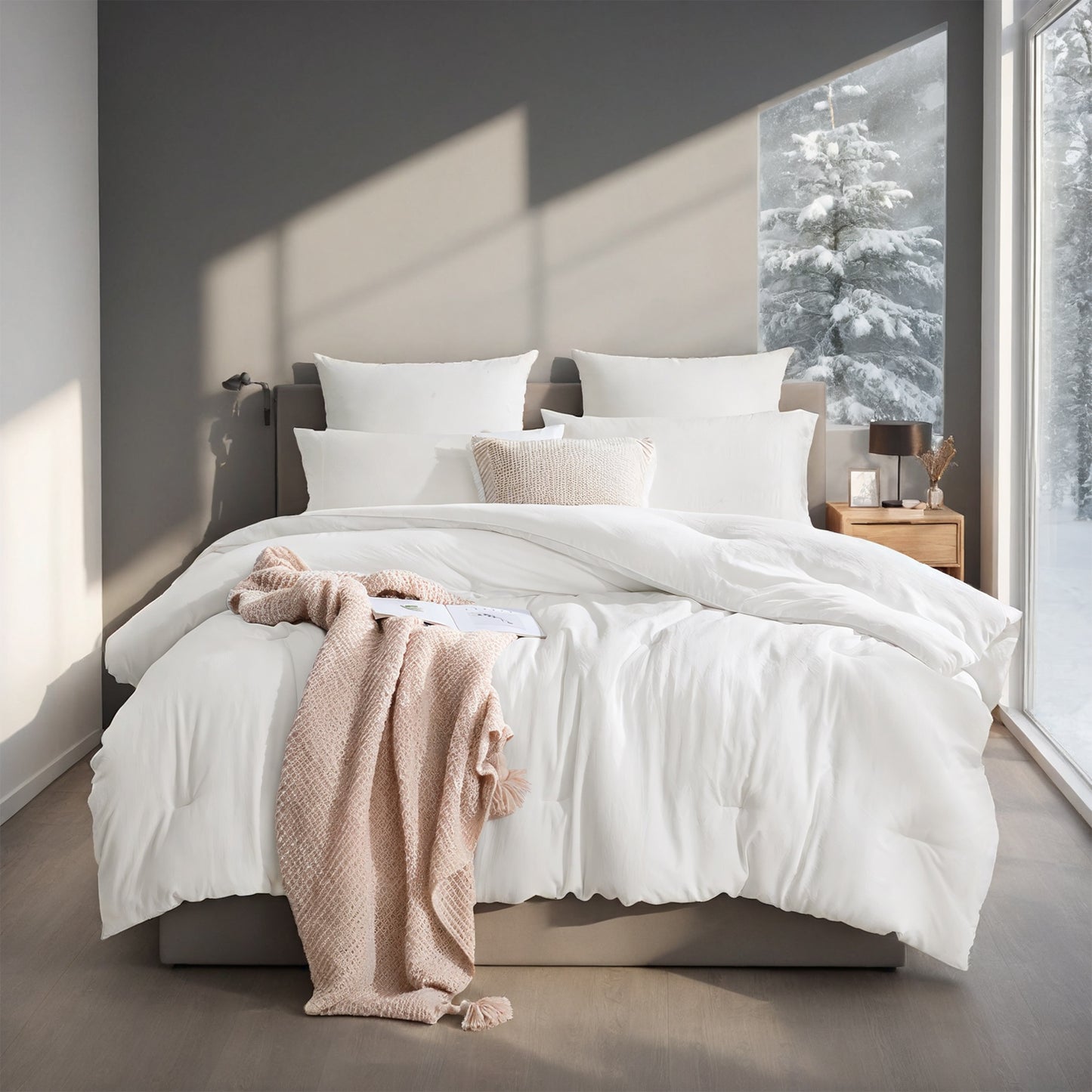 All-Season Oversized Duvet Comforter - Thick Winter Quilt Insert