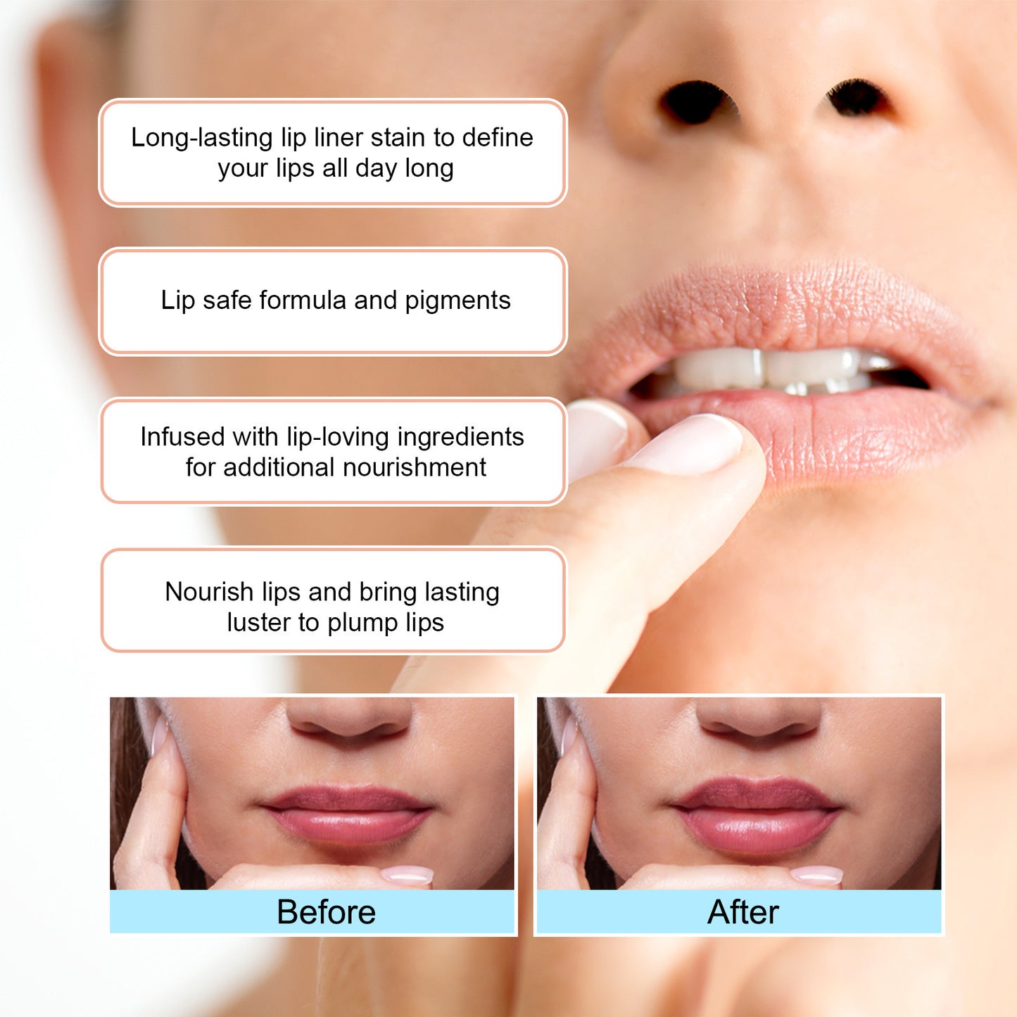 Waterproof Lip Liner Pencil - Long-Lasting Plumping Lip Outline