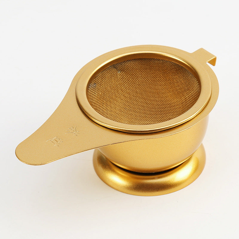 Stainless Steel Tea Strainer with Bracket Chinese Style Kitchen Utensil