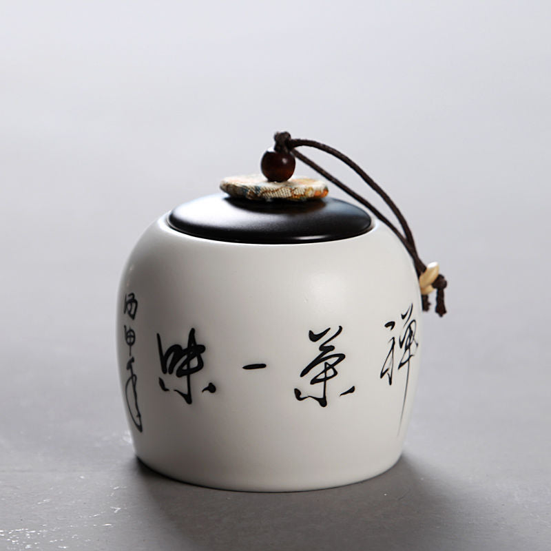 Ceramic Tea Pot Small Airtight Storage Jar - Purple Sand, 10x9cm