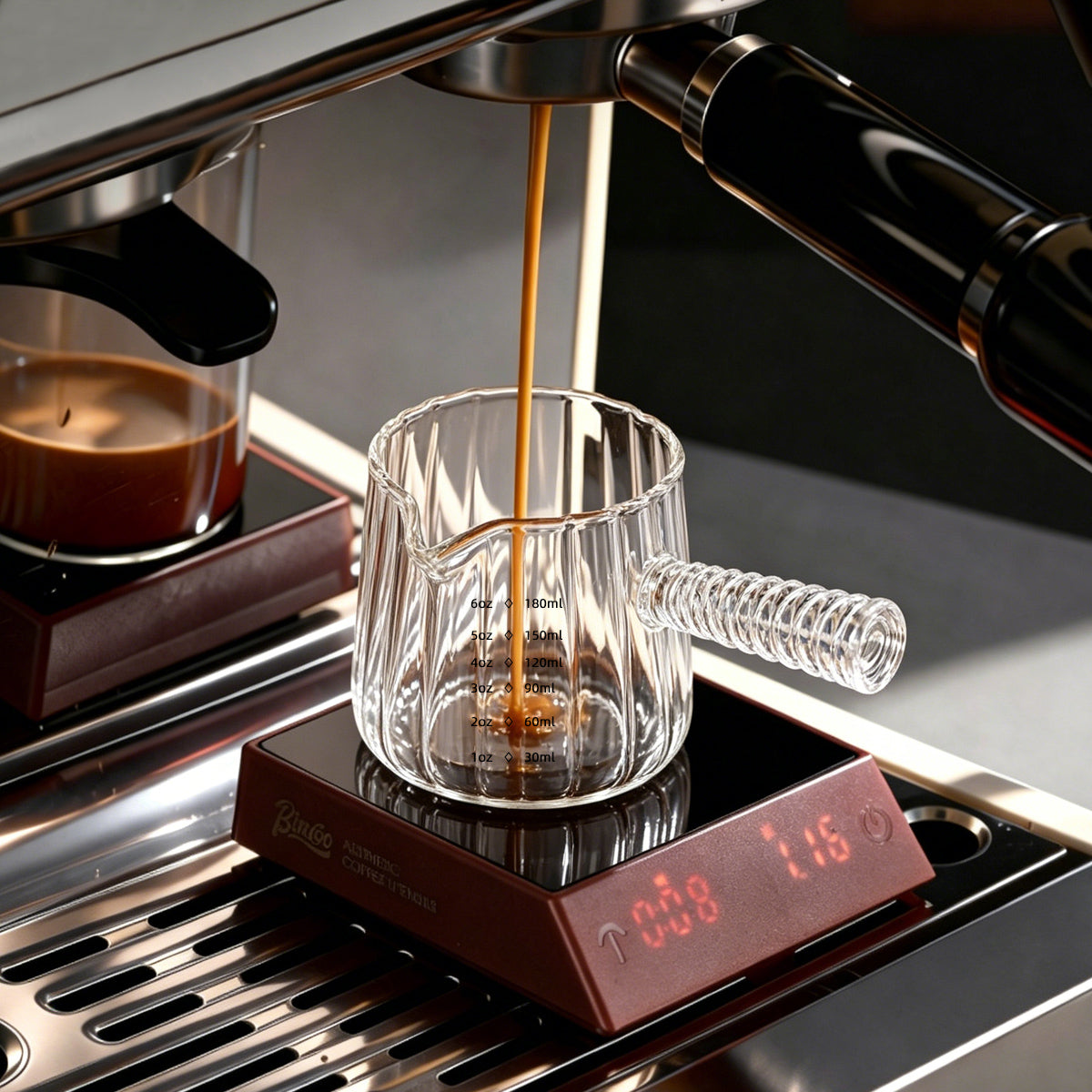 180ml Mini Coffee Cup with Glass Handle - Italian Style
