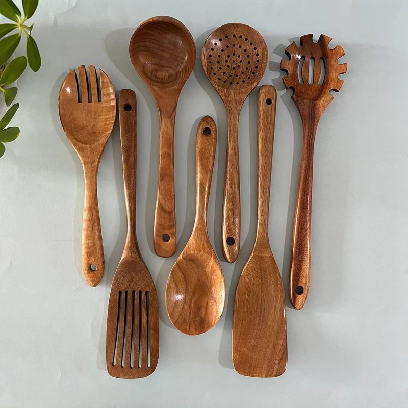 Teak Cooking Spatula Set Multi-Size Kitchen Utensils Household Cooking Tools