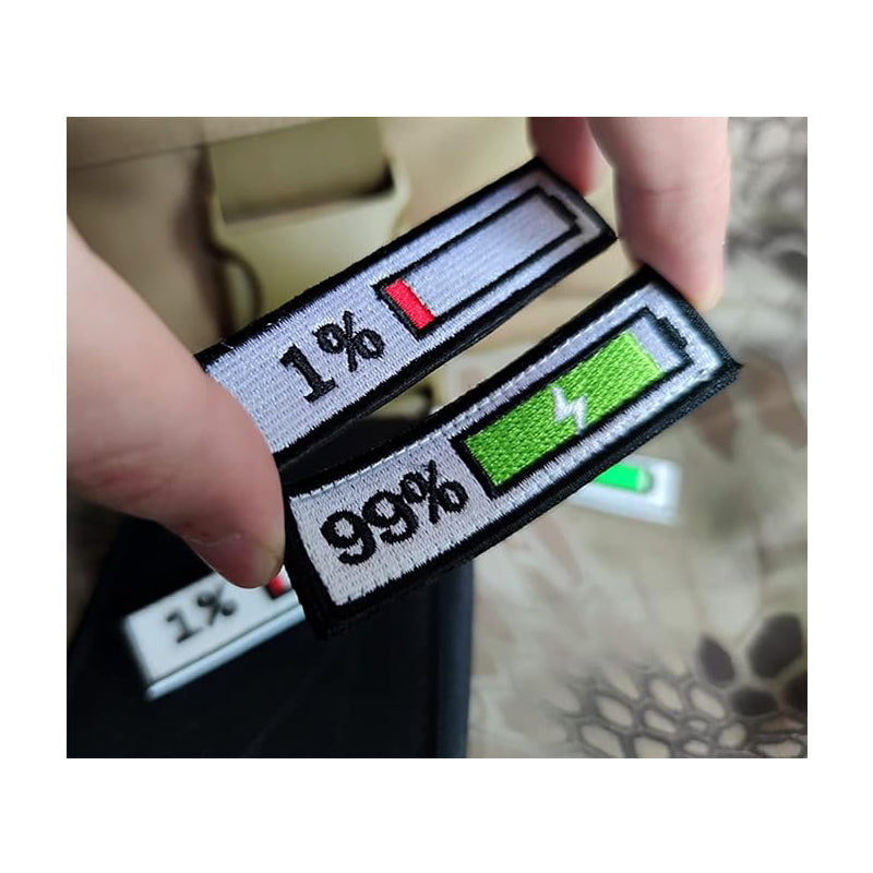 4PCS Funny Battery Percentage Morale Patches Set