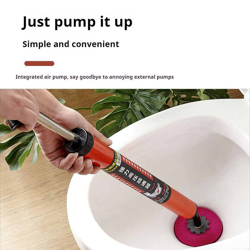 Strong Suction Cup Toilet Dredger with Replacement Head - Bathroom Cleaning Tool
